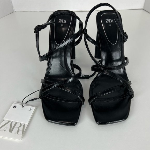Zara, Women’s High Heel Strappy Sandals in Black. Size: 7.5 (US) tags removed - Picture 3 of 15